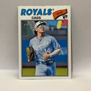 Topps 2025 Heritage Jac Caglianone #136 Rookie “Cags” nickname Card